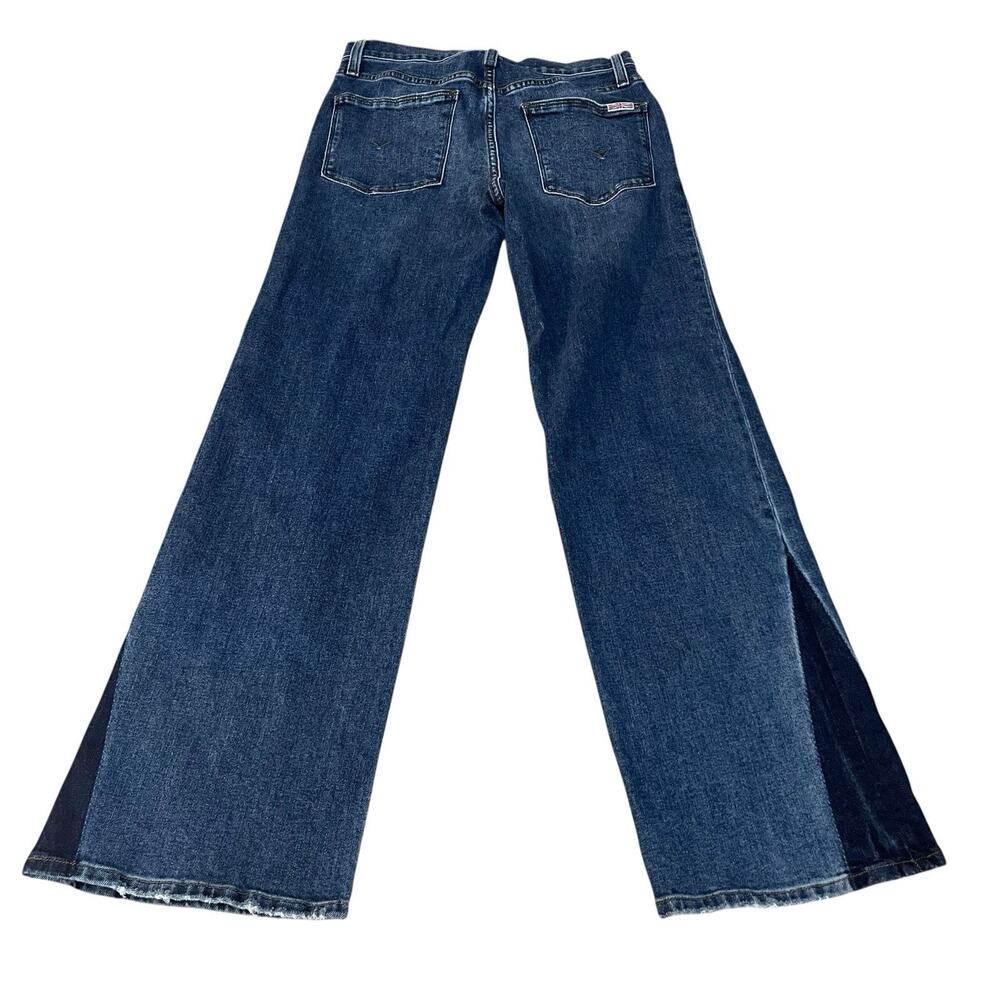 Hudson Womens Rosalie High Rise Wide Leg Ankle Jeans Size 26 Two Tone Denim Boho - Picture 3 of 12